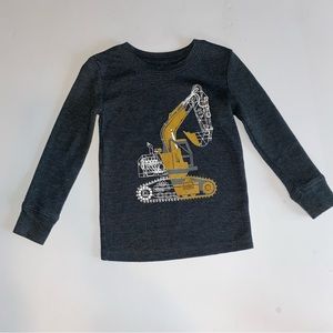 Cute jumping beans tractor shirt. Size 3t. Dark gray with yellow tractor.